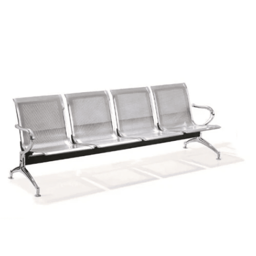 4 Seater Silver Office Bench