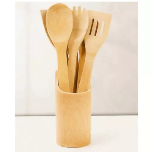 5 Piece Bamboo Kitchen Cooking Tools Utensils Set