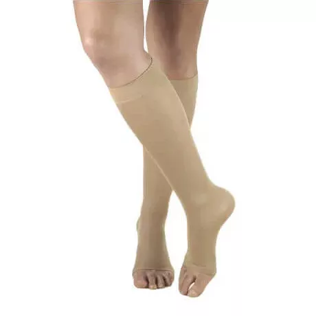 Upper Knee Medical Compression Socks with Toe Opening