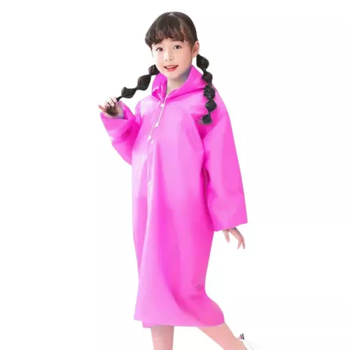 Reusable Kids Unisex Raincoat - Pink