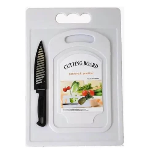 2 Piece Chopping Board Set and Knife