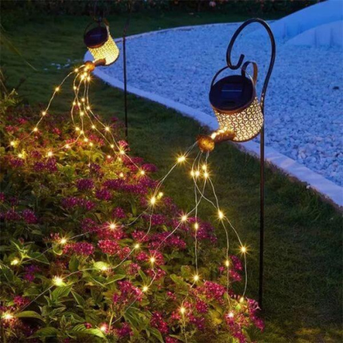 Solar-Powered Watering Can Garden Light